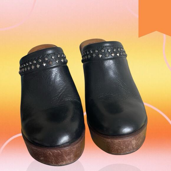Trask Women’s Black Leather Reese Studded Clog/Mule Heels Boho Western Size 7.5 - Picture 12 of 12